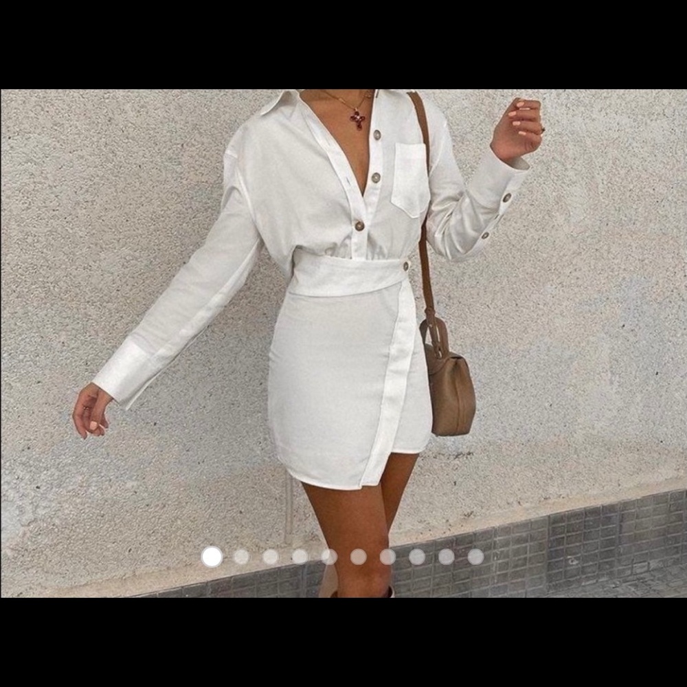 ZARA NEW Belted collared mini dress